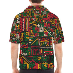 Men's Short Sleeve Fleece Hoodie (H54)