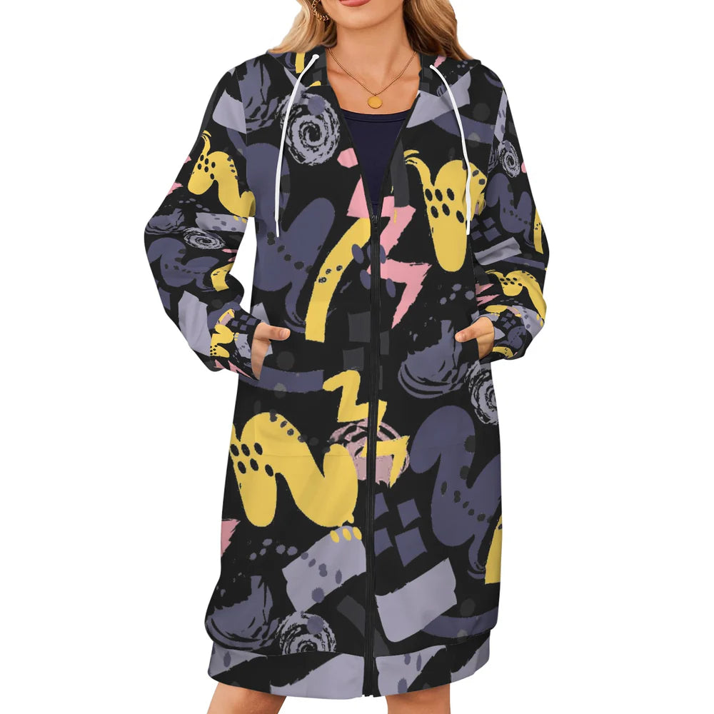 Women's Long Hooded Coat (H72)