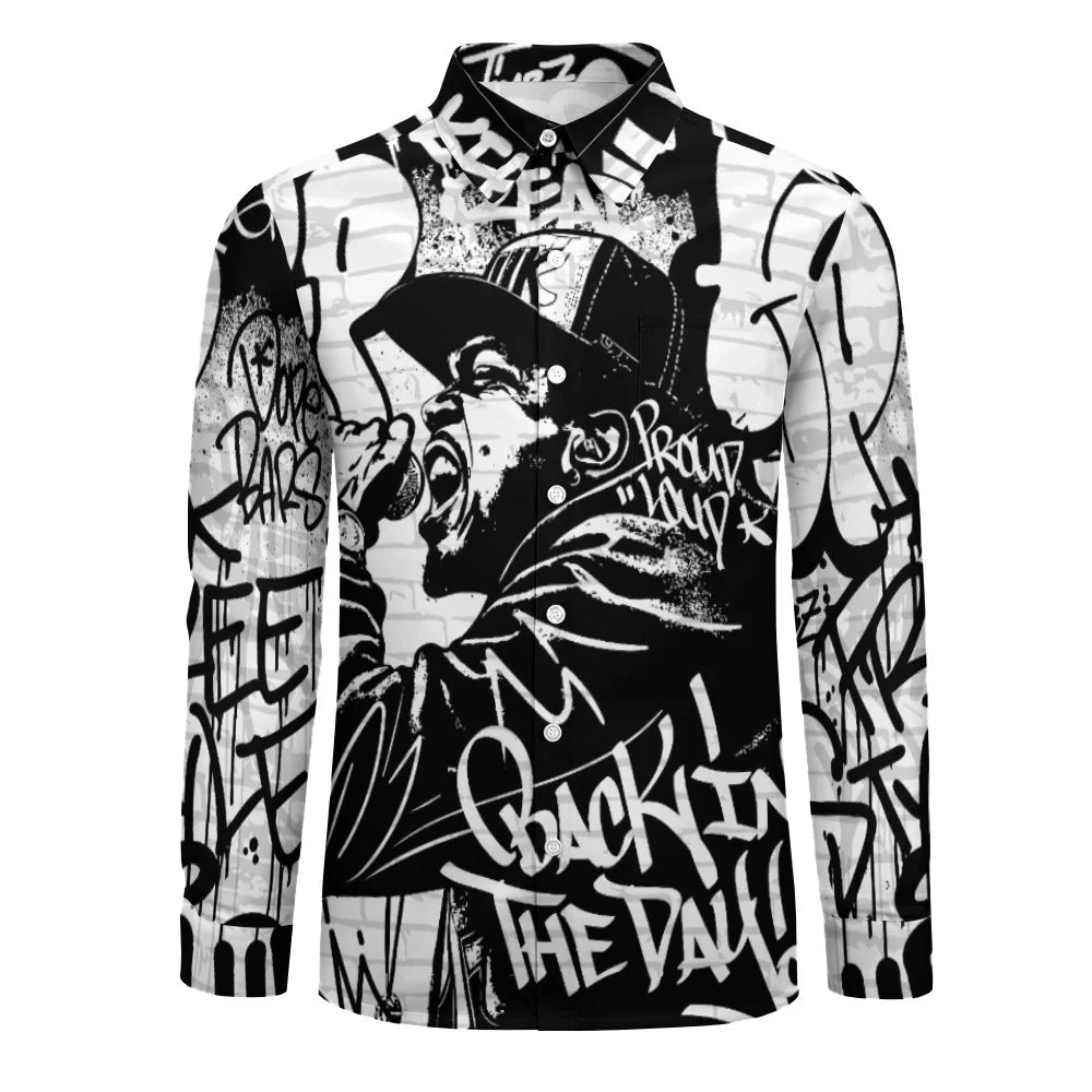 Peach Velvet Casual One Pocket Long Sleeve Shirt HPM