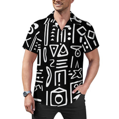 AfroCentrc Pattern  Black culture Black History Harlem Renaissance Cuban collar shirt ( Harlem Print Magic)