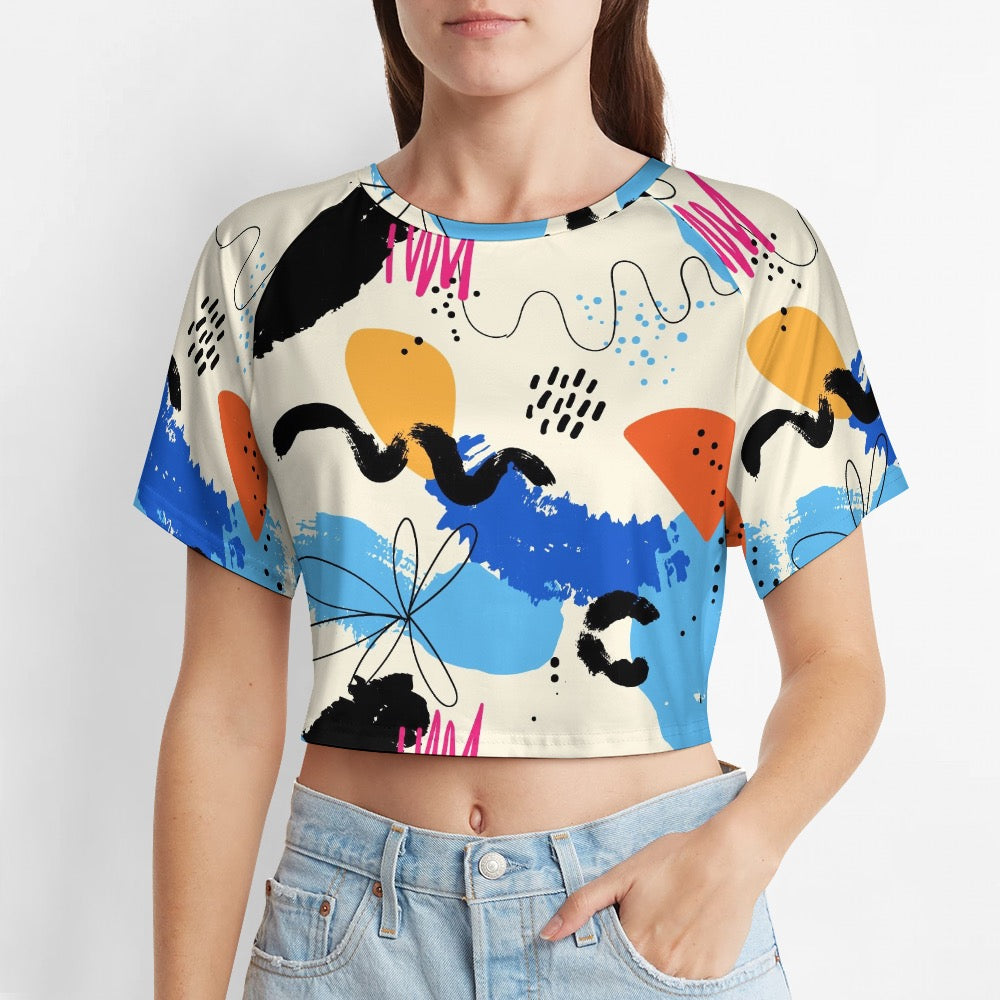 Short sleeved navel exposed