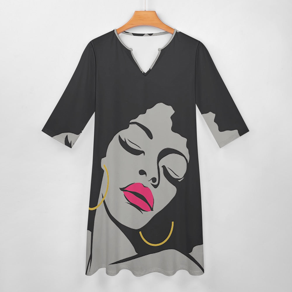 7-point sleeve dress