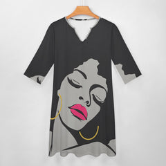 7-point sleeve dress