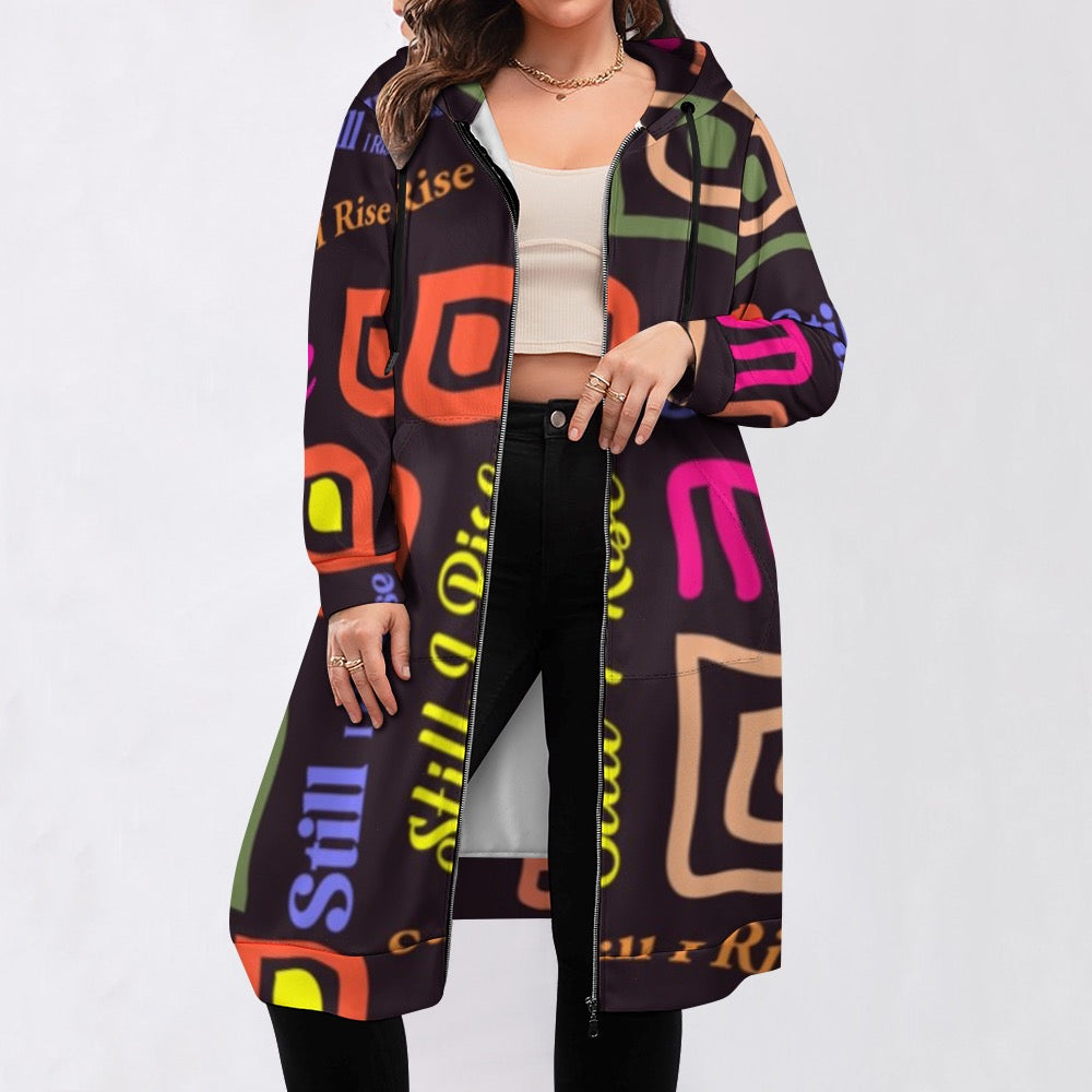 Women's full print long Hoodie