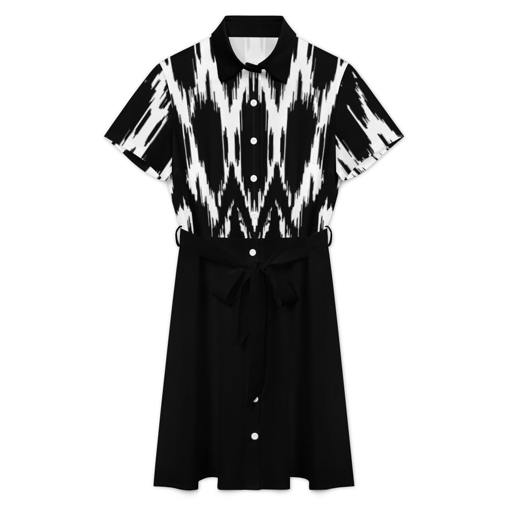 Women's Short Sleeve Collared Shirt Dress