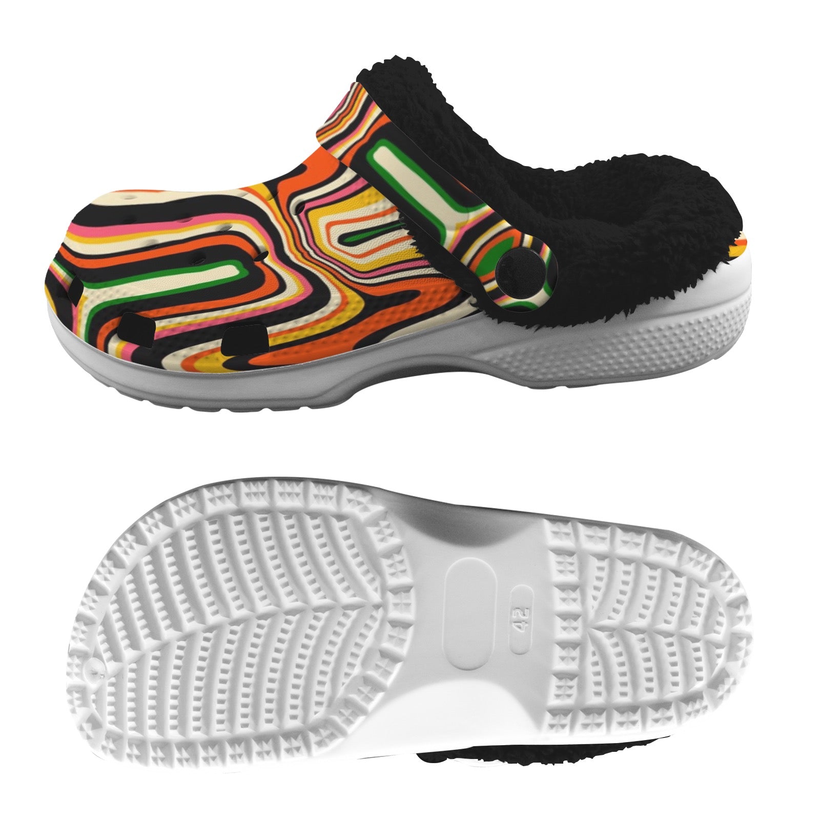 Custom Print Fleece Lined Adults Clogs