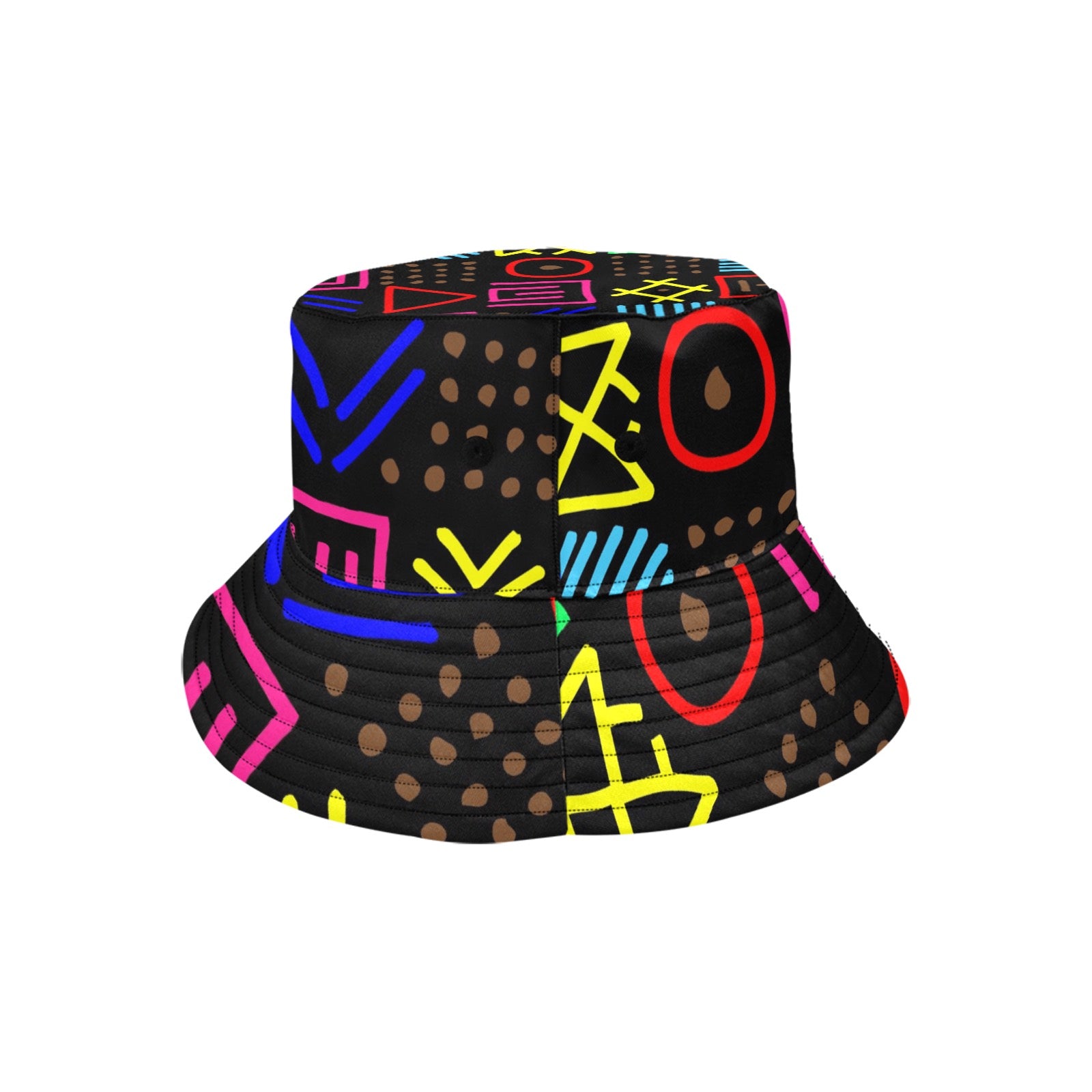 AfroCentrc Pattern  Black culture Black History Harlem Renaissance Unisex Summer Bucket Hat( Harlem Print Magic)
