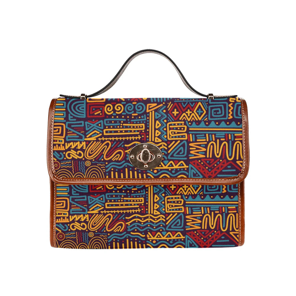 Waterproof Canvas Bag-Brown (All Over Print) (1641)