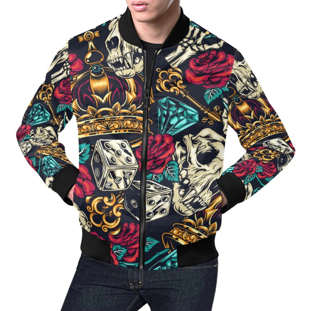 Men's All Over Print Bomber Jacket (Model H19)