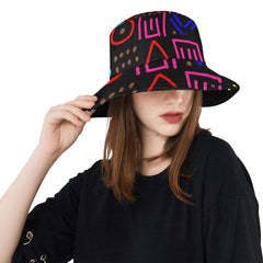 AfroCentrc Pattern  Black culture Black History Harlem Renaissance Unisex Summer Bucket Hat( Harlem Print Magic)