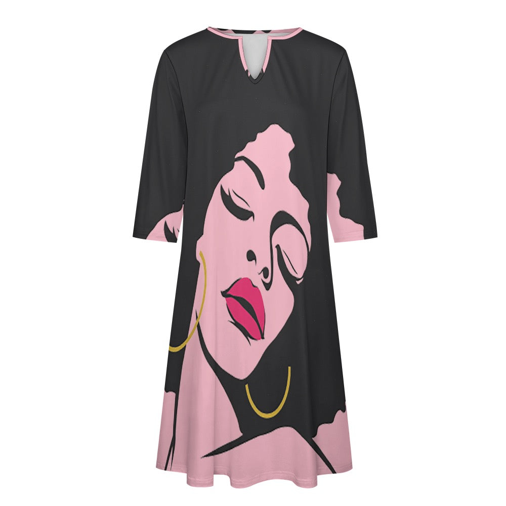 7-point sleeve dress