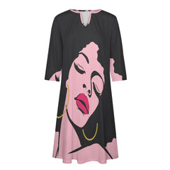 7-point sleeve dress
