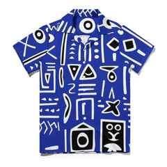 Afrocentrc Pattern  Black culture Black History Harlem Renaissance Cuban collar shirt ( Harlem Print Magic)
