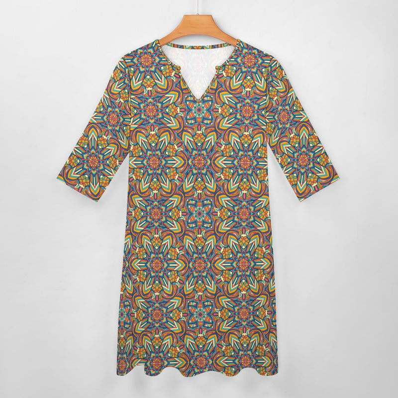 Robe à manches 7 pointes pour femme