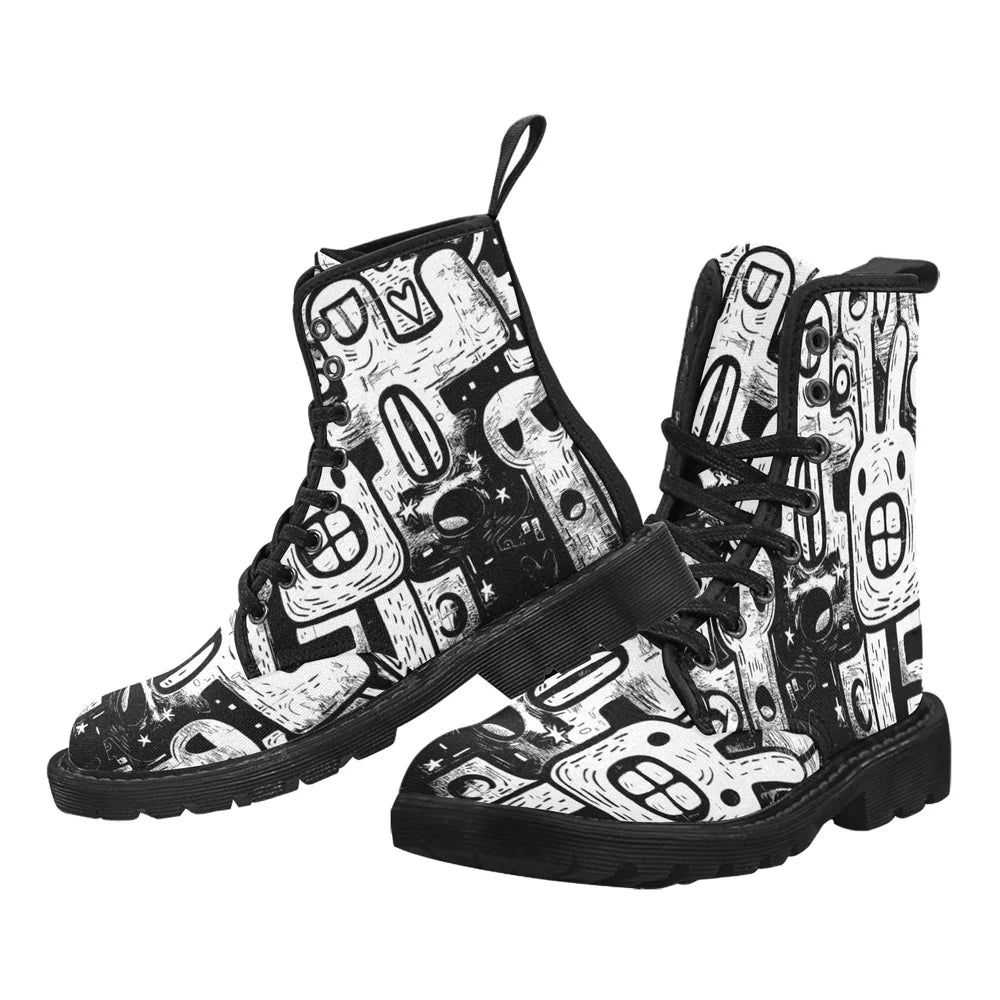 Men's Lace Up Canvas Bootss (Model1203H)