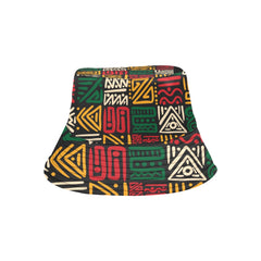 AfroCentrc Pattern  Black culture Black History Harlem RenaissanceUnisex Summer Bucket Hat ( Harlem Print Magic)