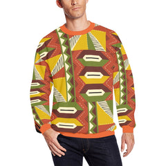 AfroCentrc Pattern  Black culture Black History Harlem RenaissanceMen's All Over Print Sweatshirt ( Harlem Print Magic)
