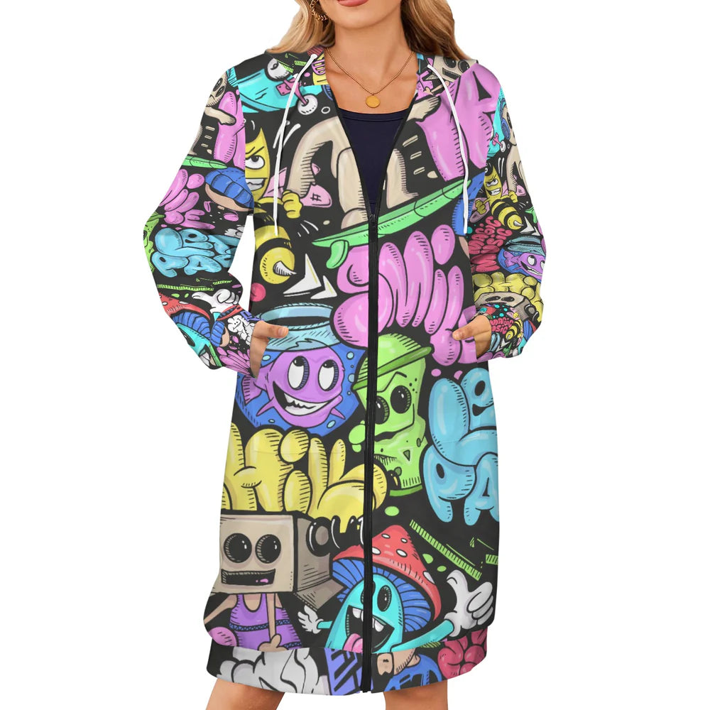 Women's Long Hooded Coat (H72)