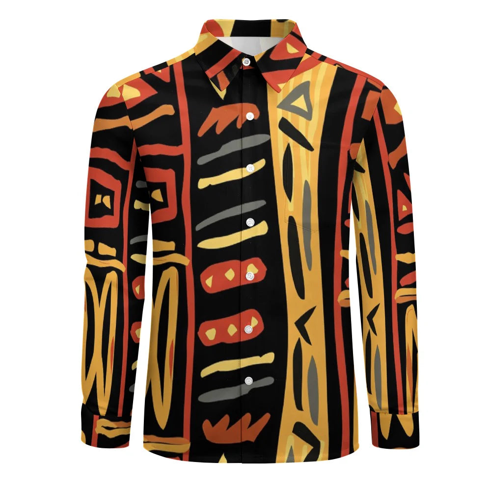 Peach Velvet Casual One Pocket Long Sleeve Shirt HPM