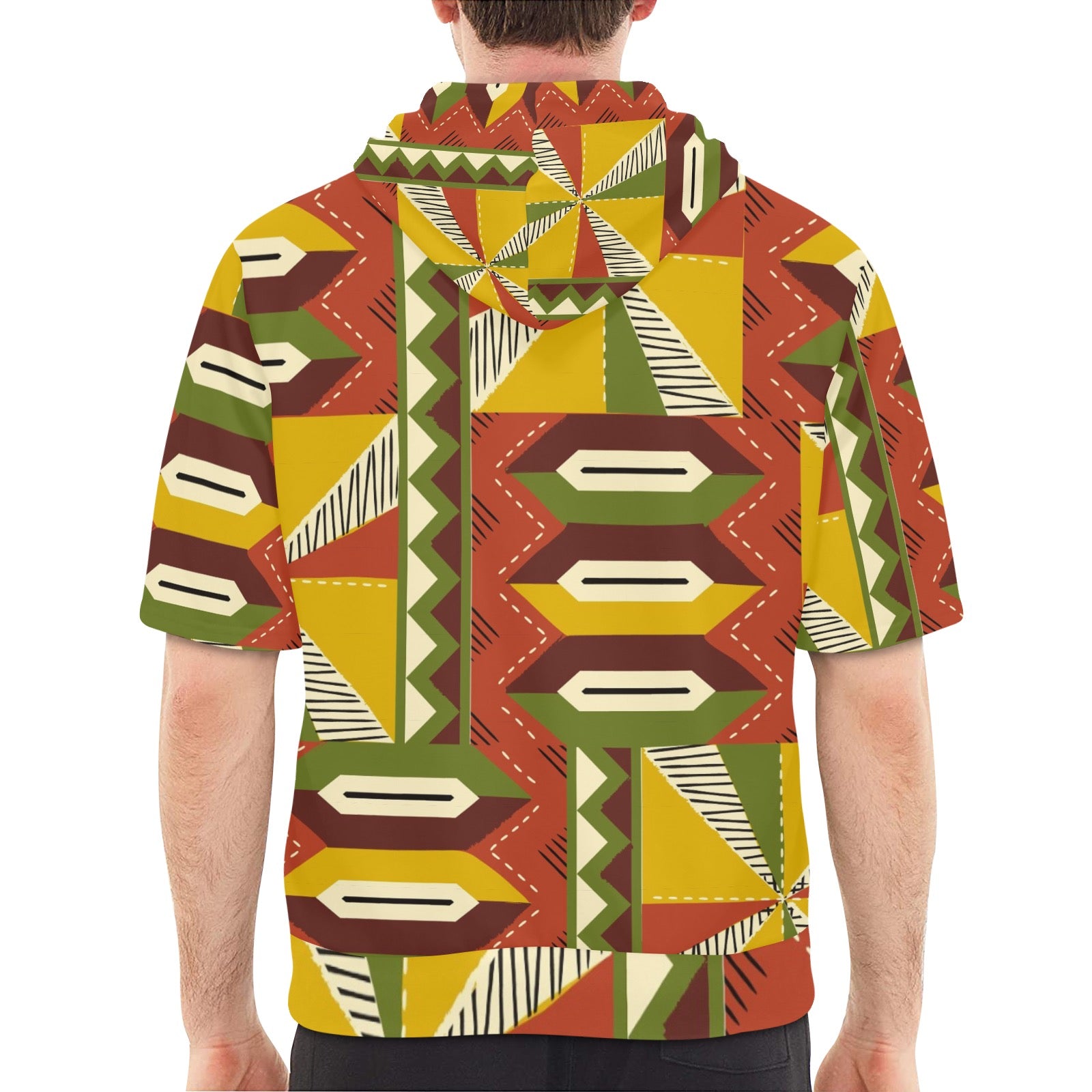 Men's Short Sleeve Fleece Hoodie (H54)