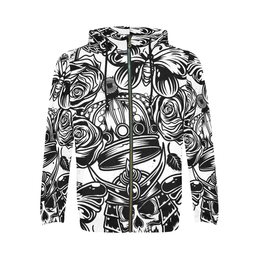 Men’s All Over Print Full-Zip Hoodie (Model H14)