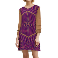 Lotus leaf sleeve dress