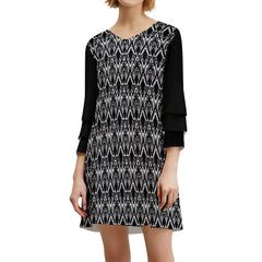 Lotus leaf sleeve dress