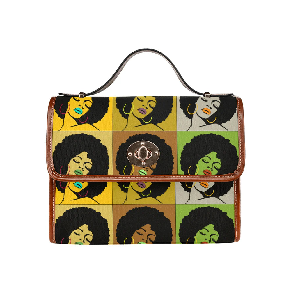 Waterproof Canvas Bag-Brown (All Over Print) (1641)