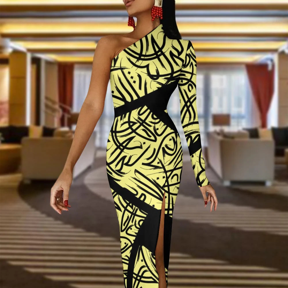 Half Sleeve Slit Dress for Women