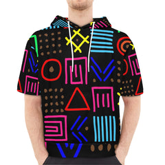 Men's Short Sleeve Fleece Hoodie (H54)