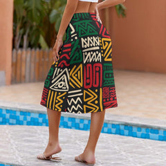 AfroCentrc Pattern  Black culture Black History Harlem Renaissance Skirt  ( Harlem Print Magic)