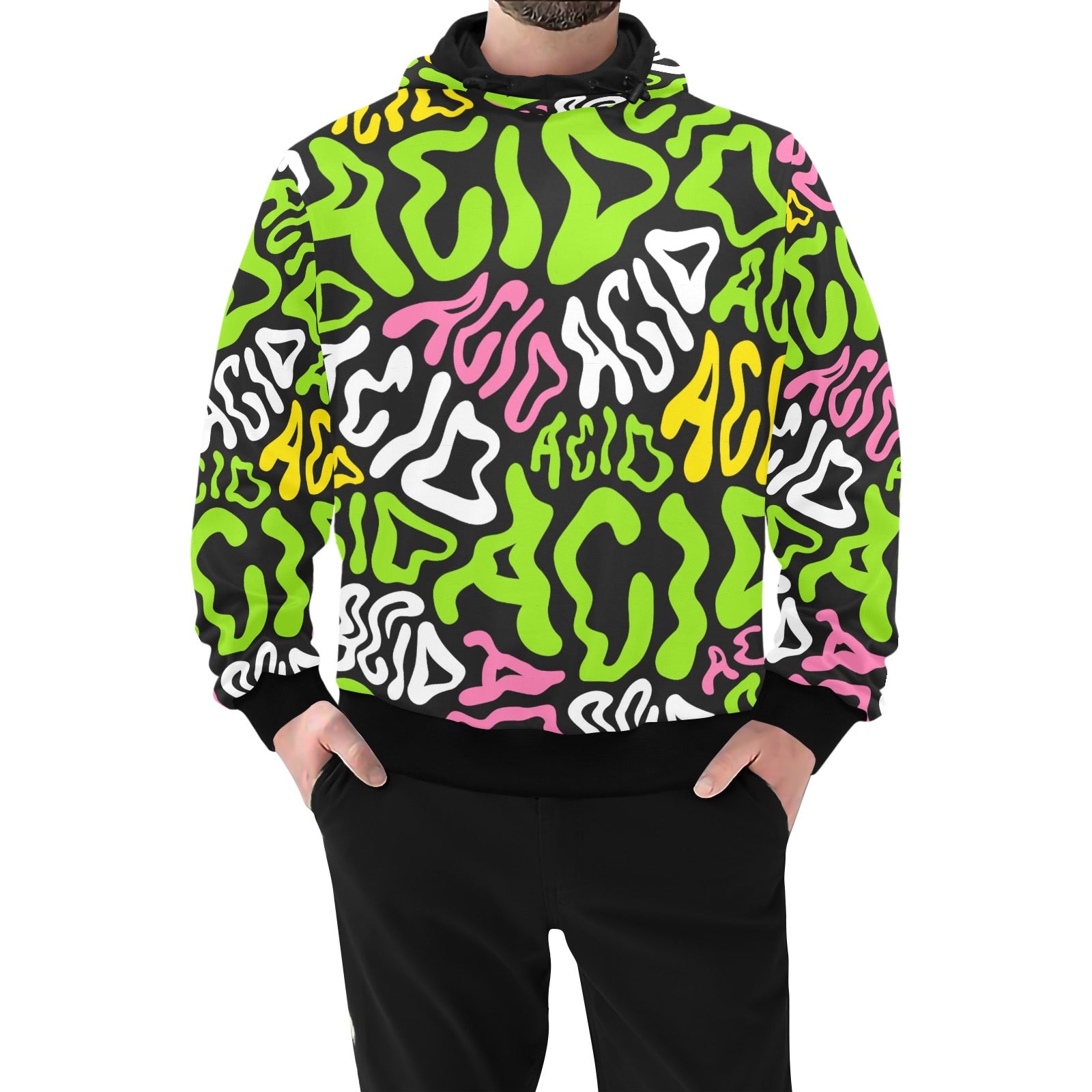 Men’s High-Neck Pullover Hoodie (Model H24)