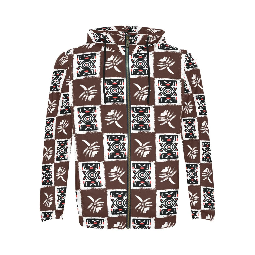 Sweat à capuche zippé pour homme, imprimé intégral (Modèle H14) 