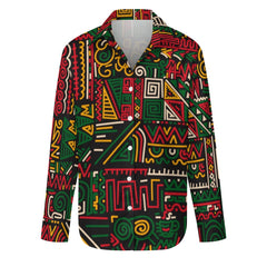 AfroCentrc Pattern  Black culture Black History Harlem Renaissance Women's long sleeved lining ( Harlem Print Magic)