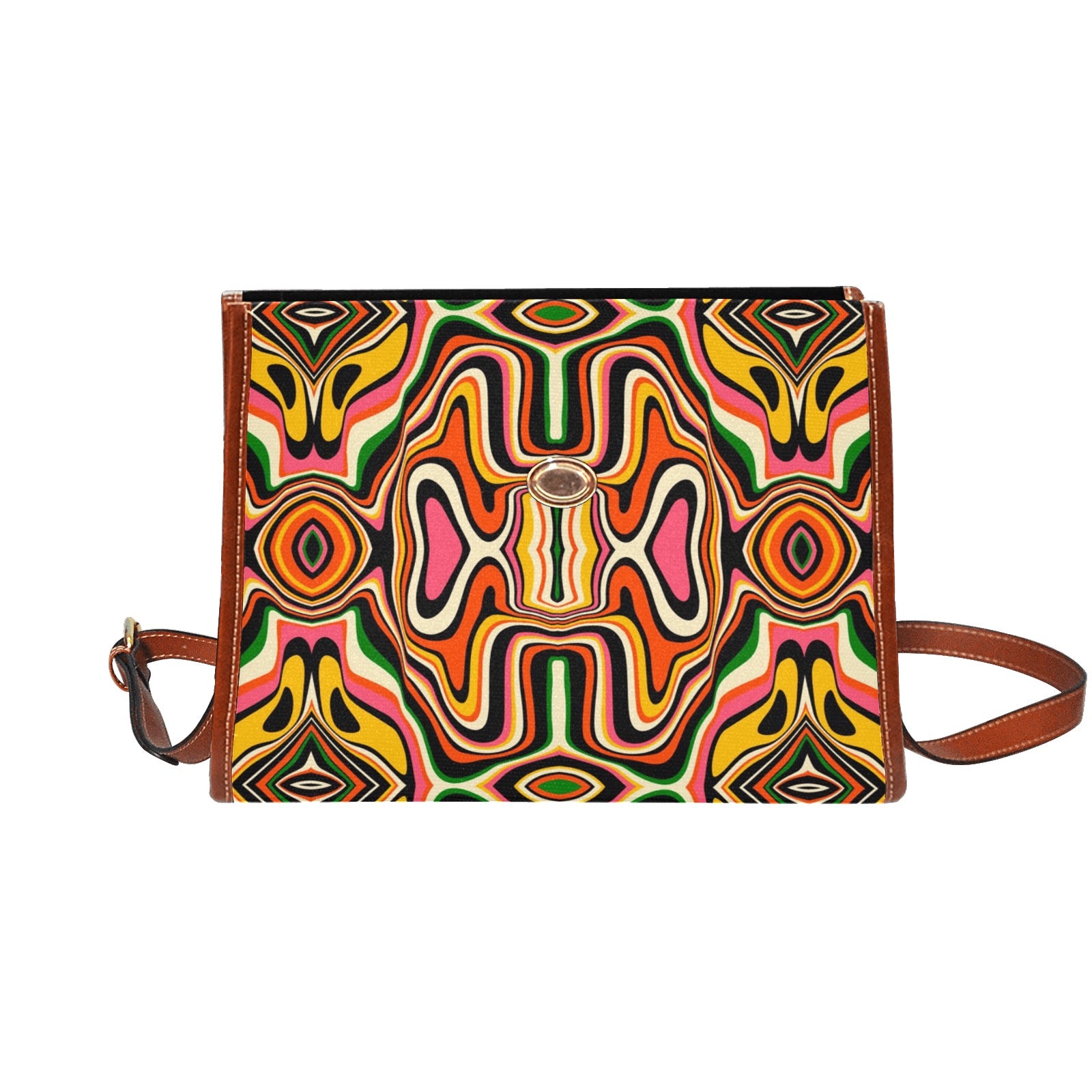 Waterproof Canvas Bag-Brown (All Over Print) (1641)