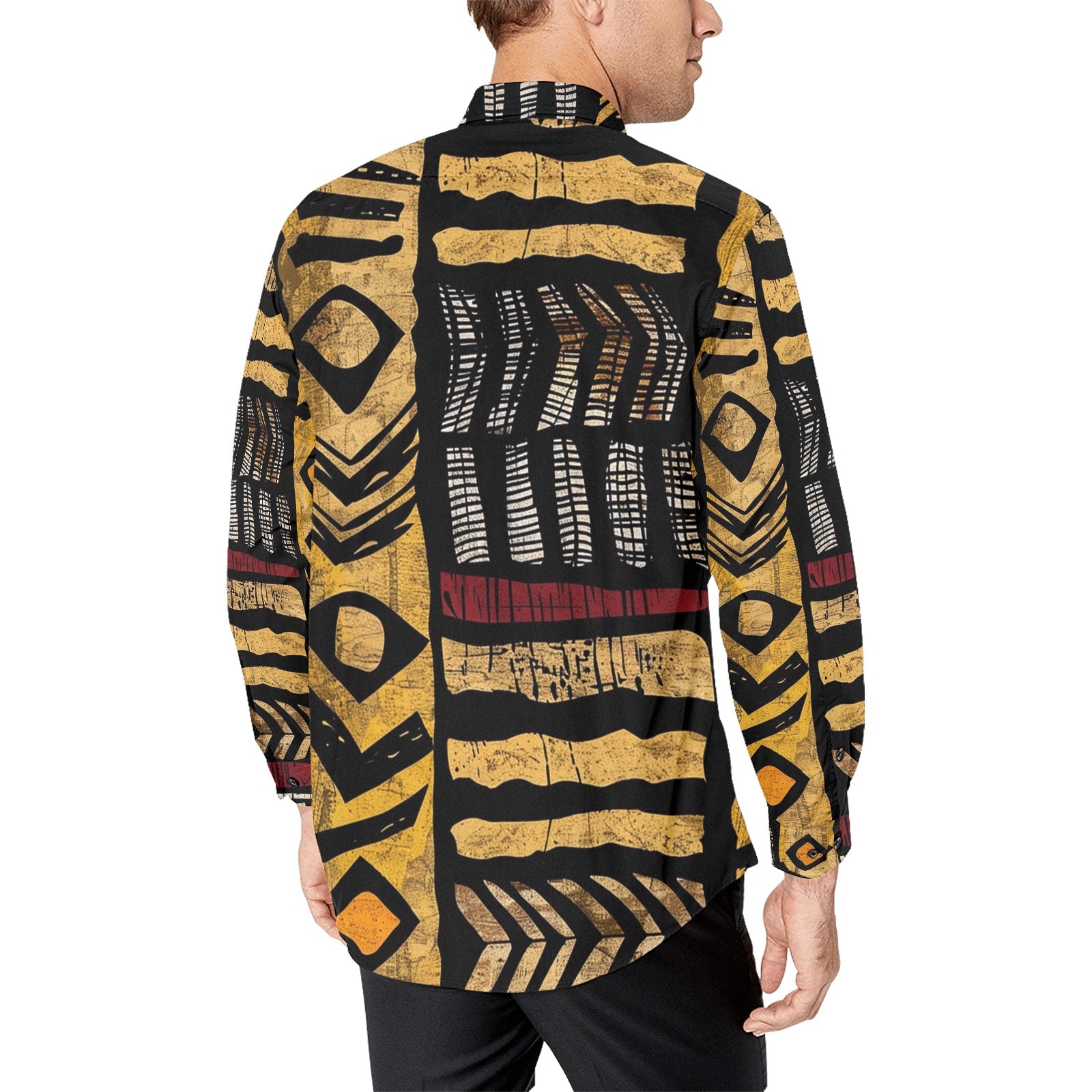 Men's All Over Print Long Sleeve Shirt(Without Pocket)(T61)