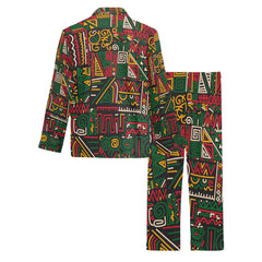 Men's V-Neck Long Pajama Set