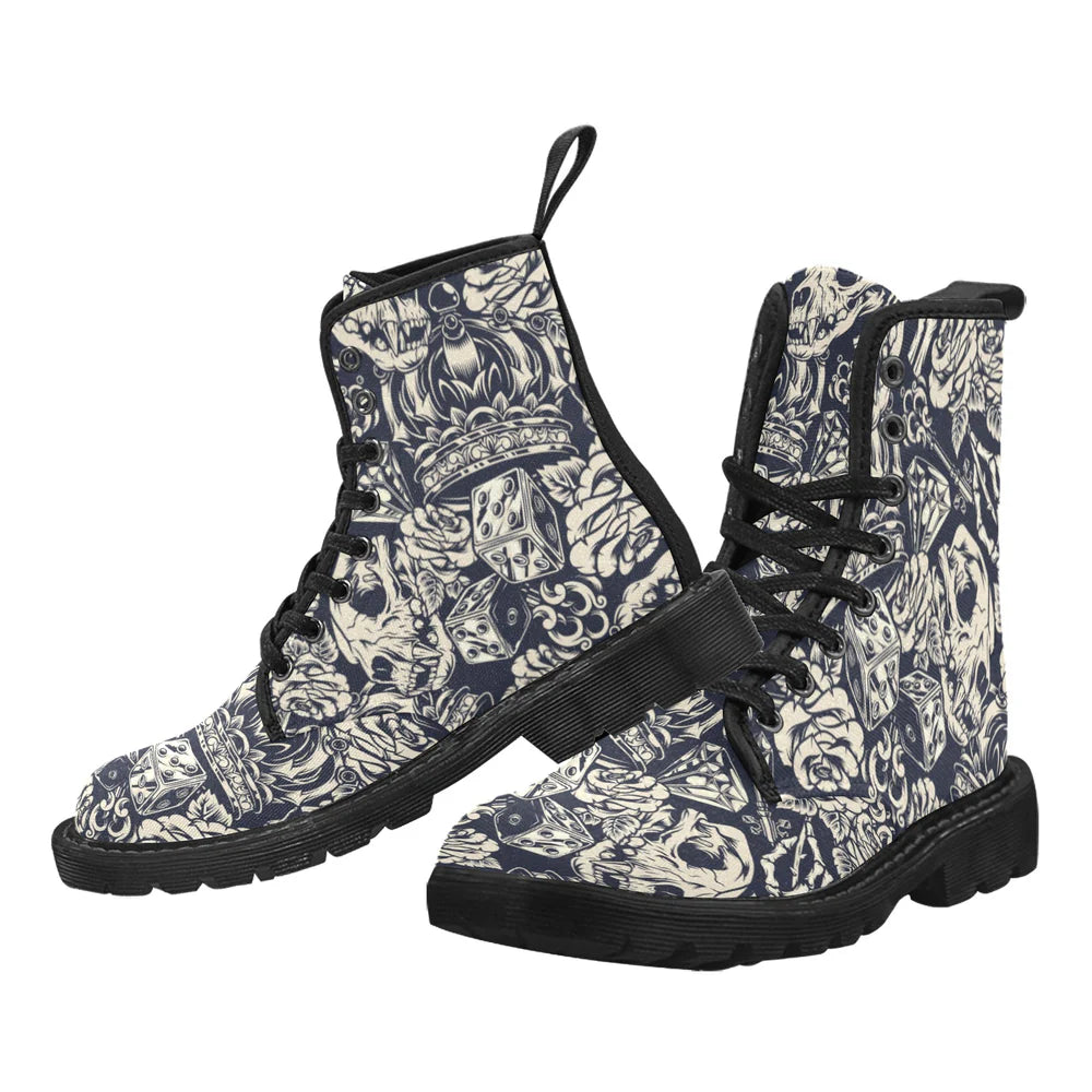 Men’s Lace-Up Canvas Boots (Model 1203H)
