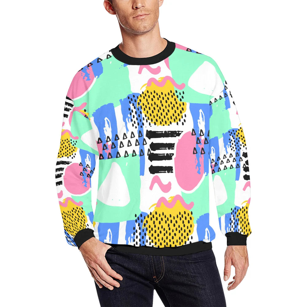 Sweat-shirt duveteux imprimé intégral pour homme (Modèle H18)