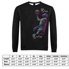Black Brother: Basket Ball Design, Men's Crewneck Sweatshirt - Black Culture, African History