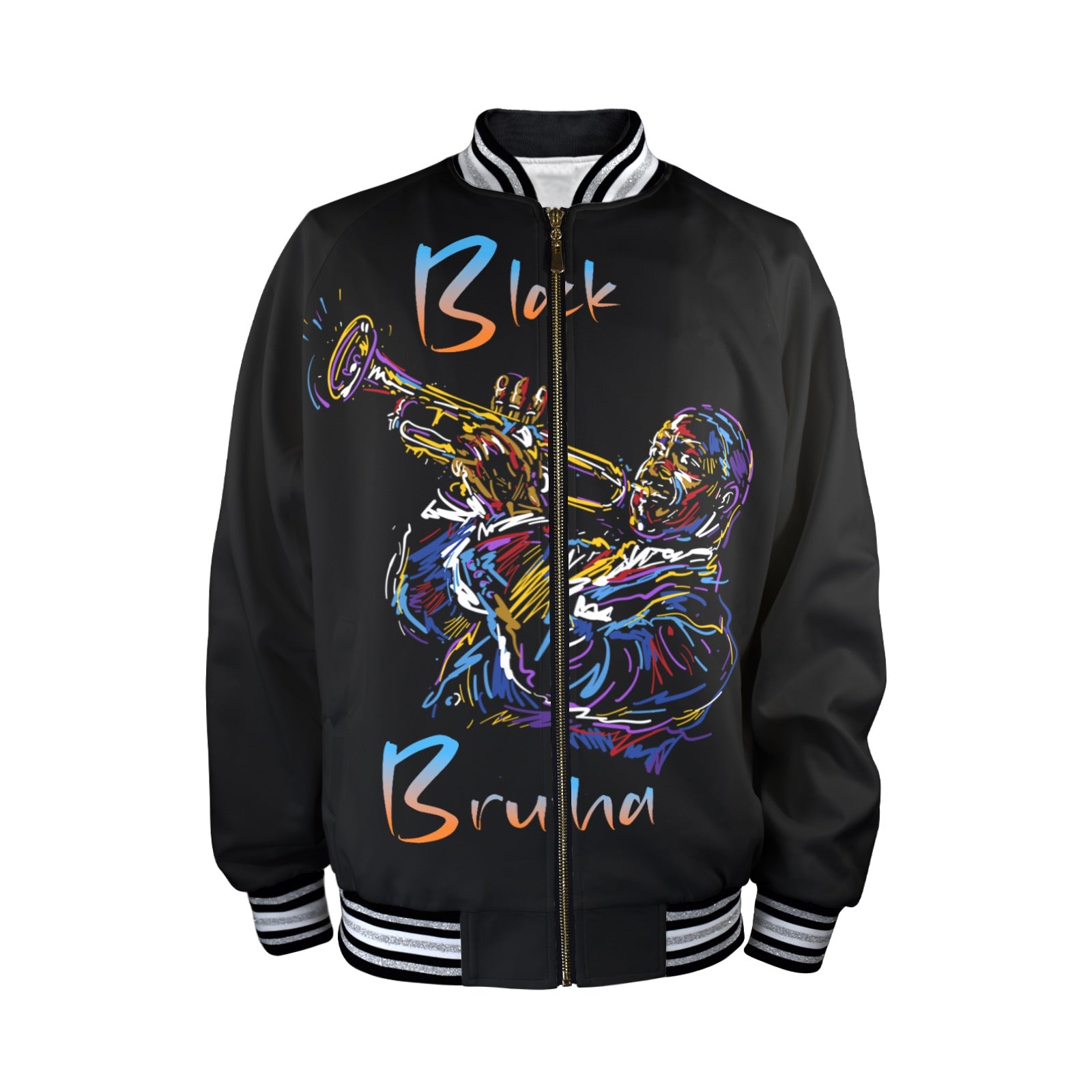New Men's Striped Trim Bomber Jacket