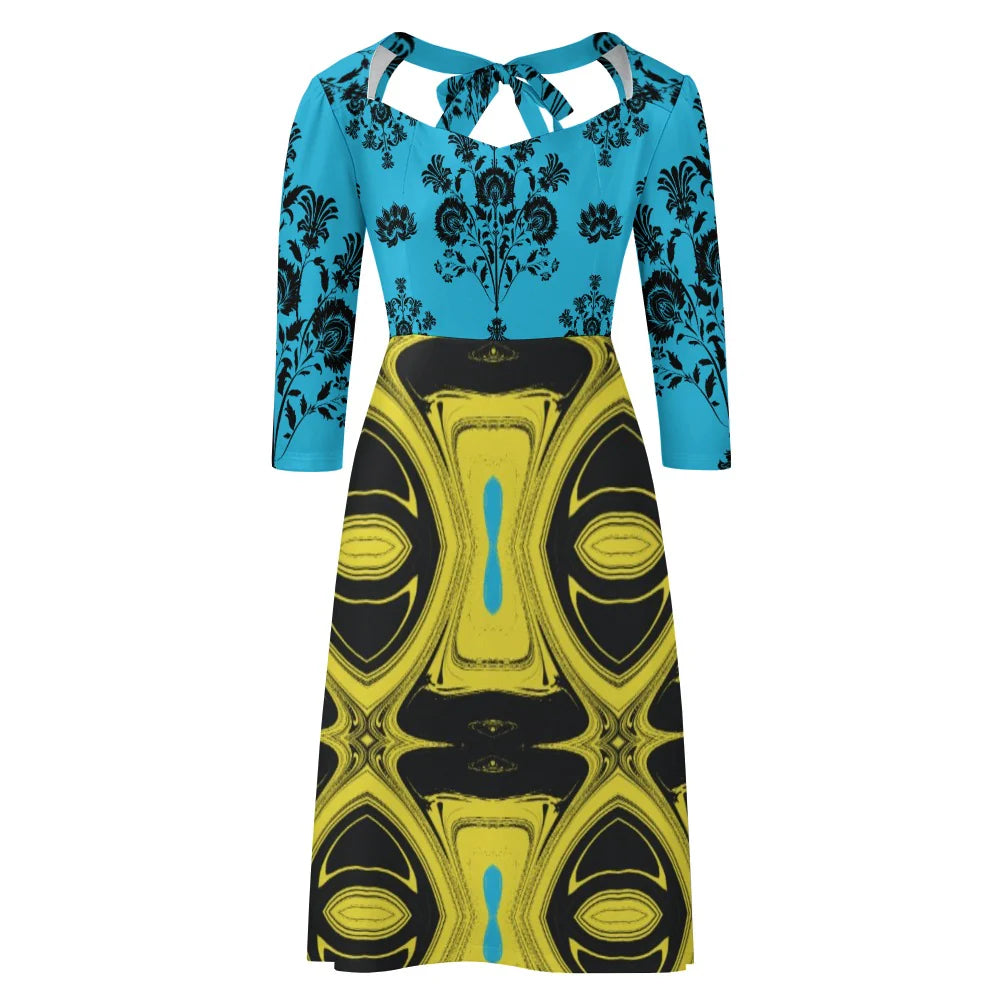 Sweetheart Knot Flare Dress