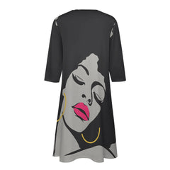 7-point sleeve dress