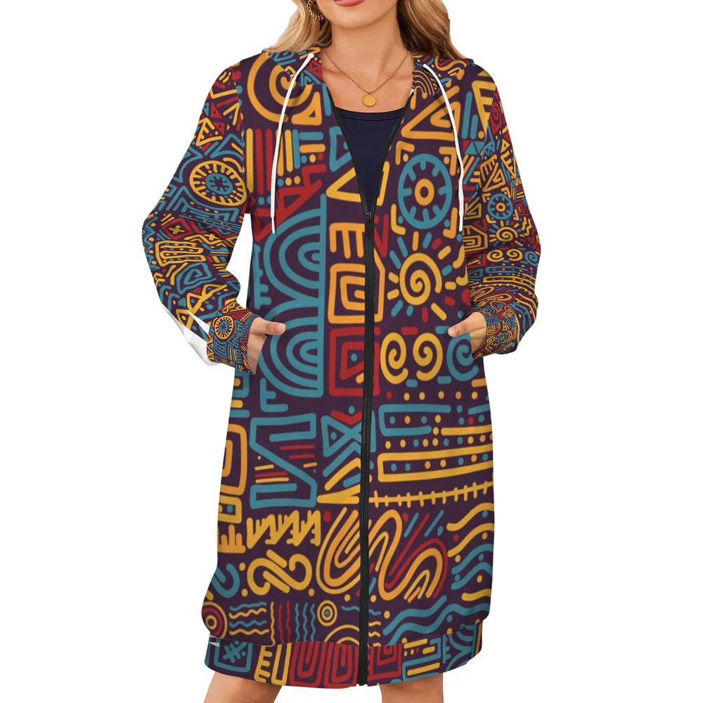 Women's Long Hooded Coat (H72)