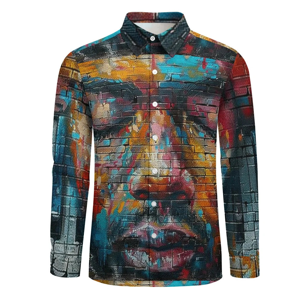 Peach Velvet Casual One Pocket Long Sleeve Shirt HPM