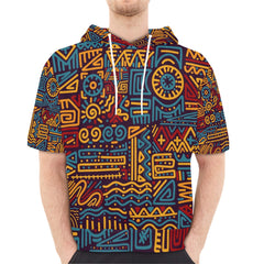 Men's Short Sleeve Fleece Hoodie (H54)