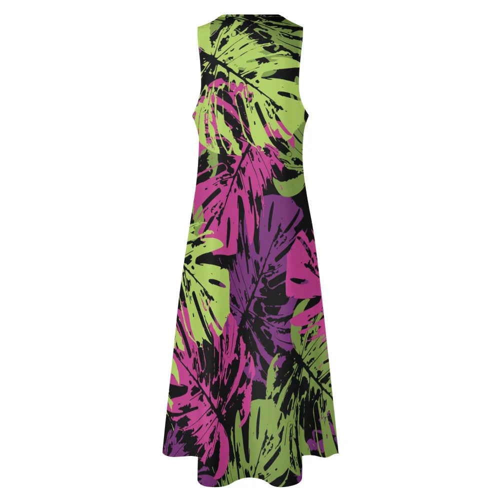 Women's Sleeveless V-Neck A-Line Dress