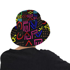 AfroCentrc Pattern  Black culture Black History Harlem Renaissance Unisex Summer Bucket Hat( Harlem Print Magic)