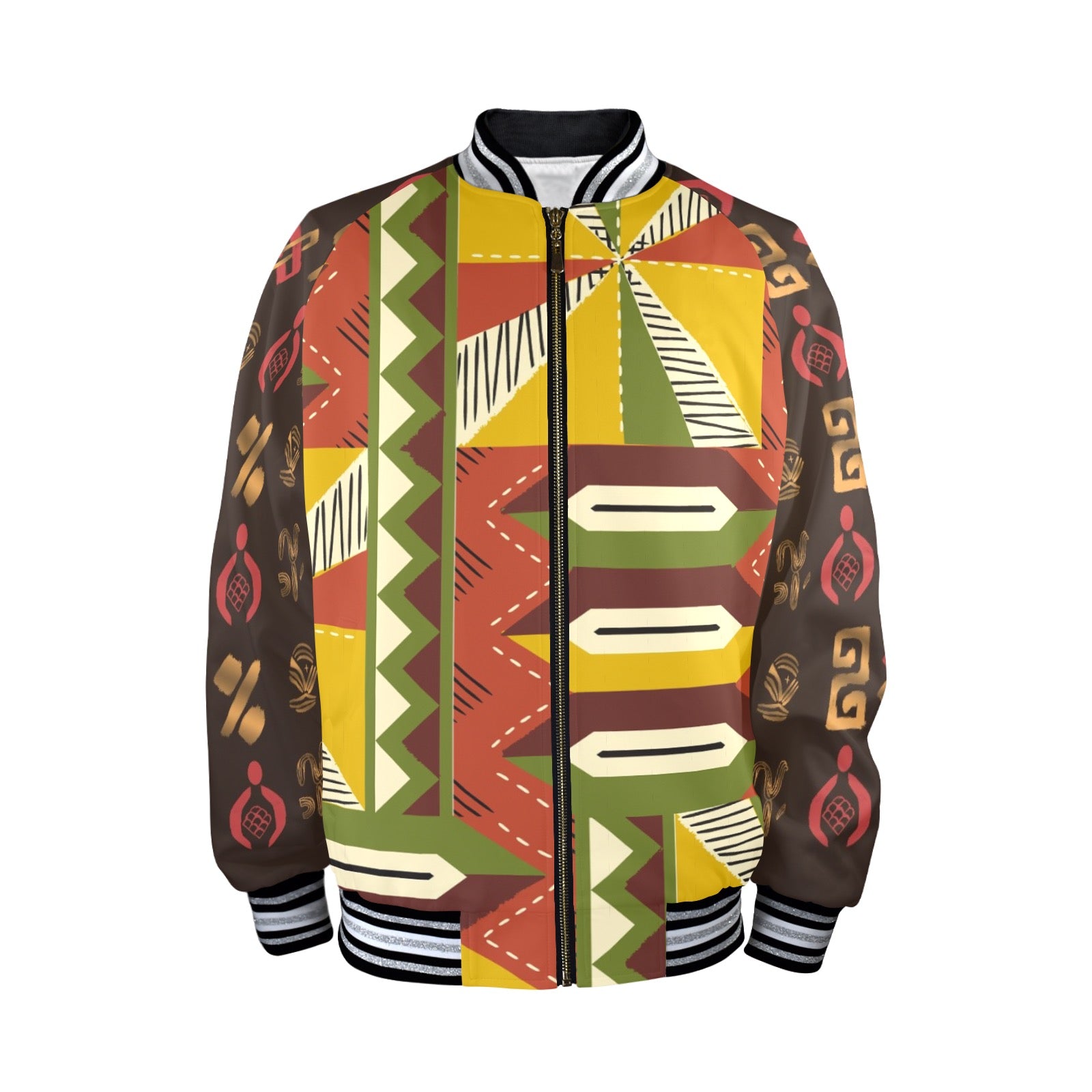 New Men's Striped Trim Bomber Jacket