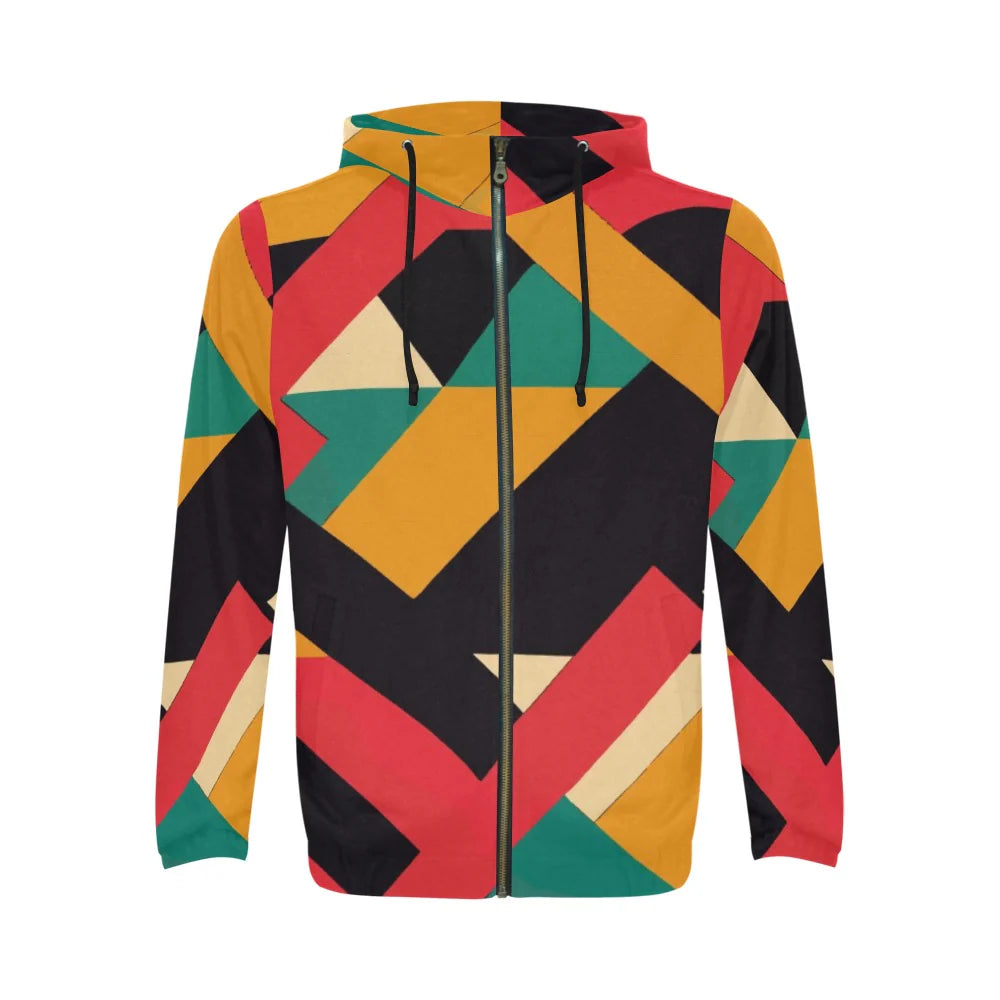 Men's All Over Print Full Zip Hoodie (Model H14)